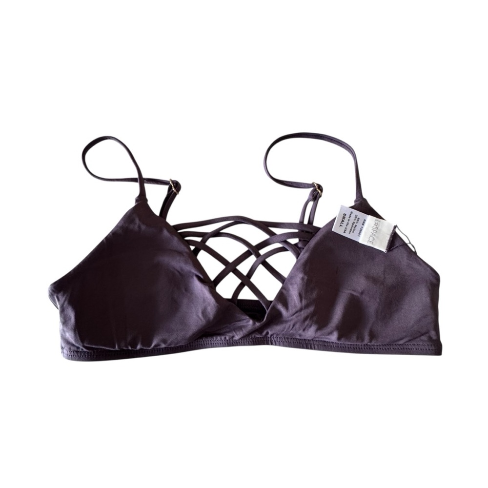 L*Space Jaime Strappy Bralette Purple Bikini Top Women's Size Small